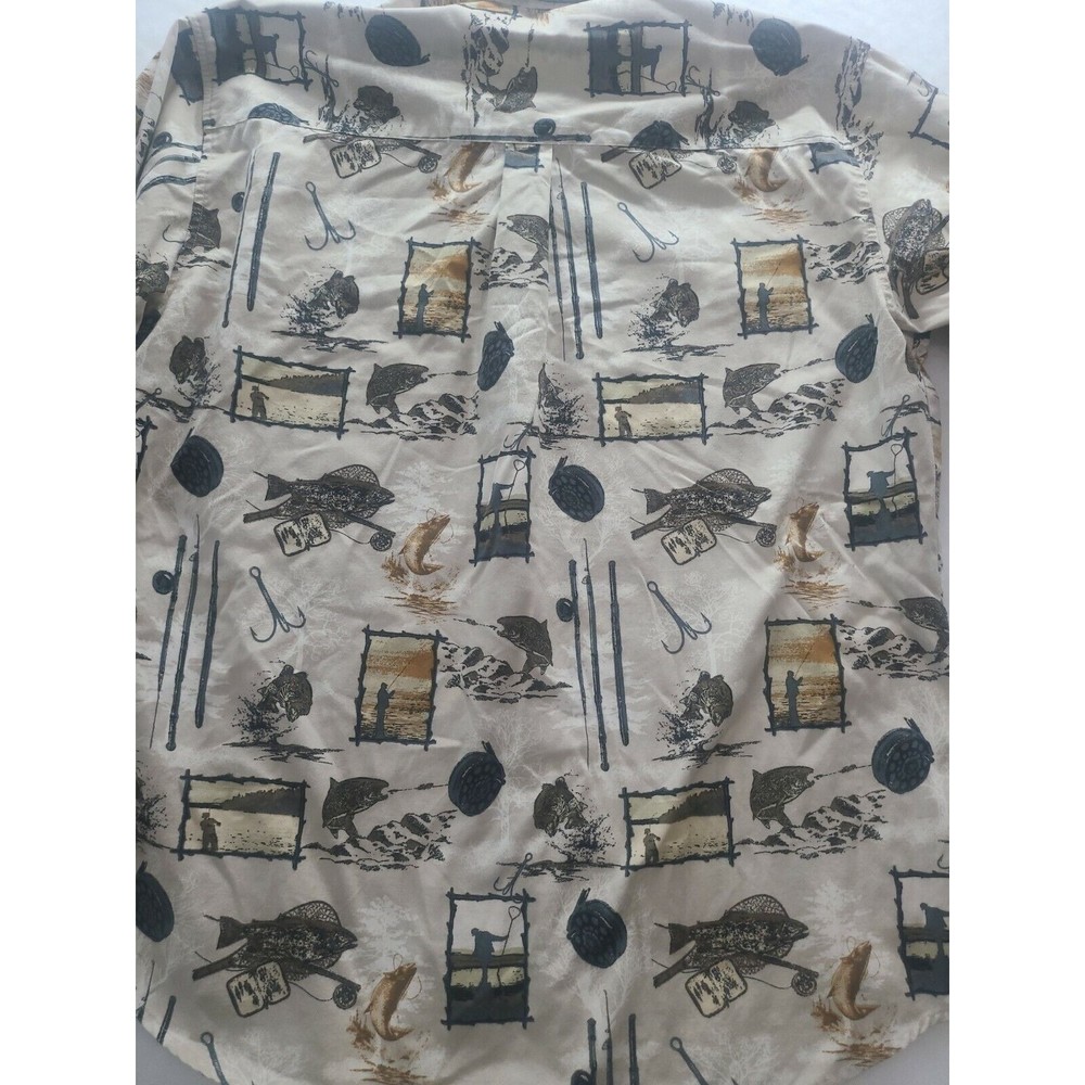 Natural Issue Angler Fishing Button Down Shirt Tan Brown Wrinkle Free Sz: XLT - Picture 10 of 10